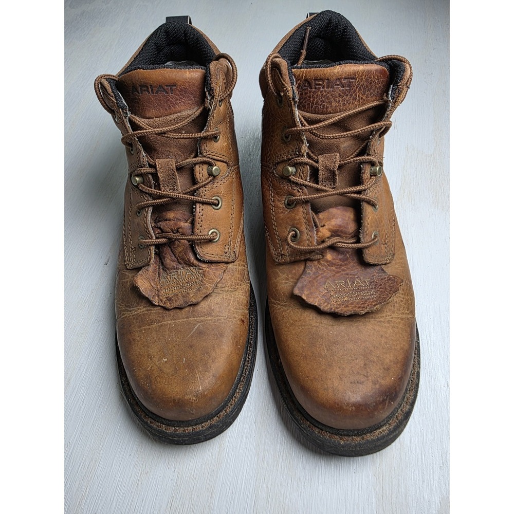 Ariat Cascade Leather Work Boots 31080 Western Ranch Kiltie Lace Up Sz 9.5 B